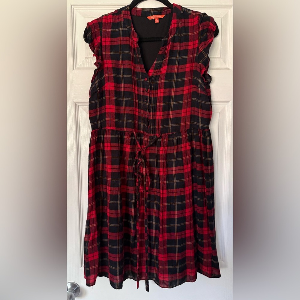 ModCloth Red and Black Plaid Dress
